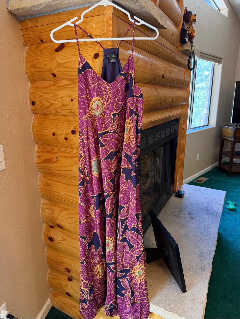 Nicole Miller Night Shade Printed Dress in Purple and Gold